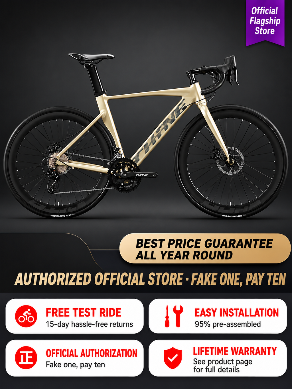 Crack Stone aluminum alloy flat handlebar road bike