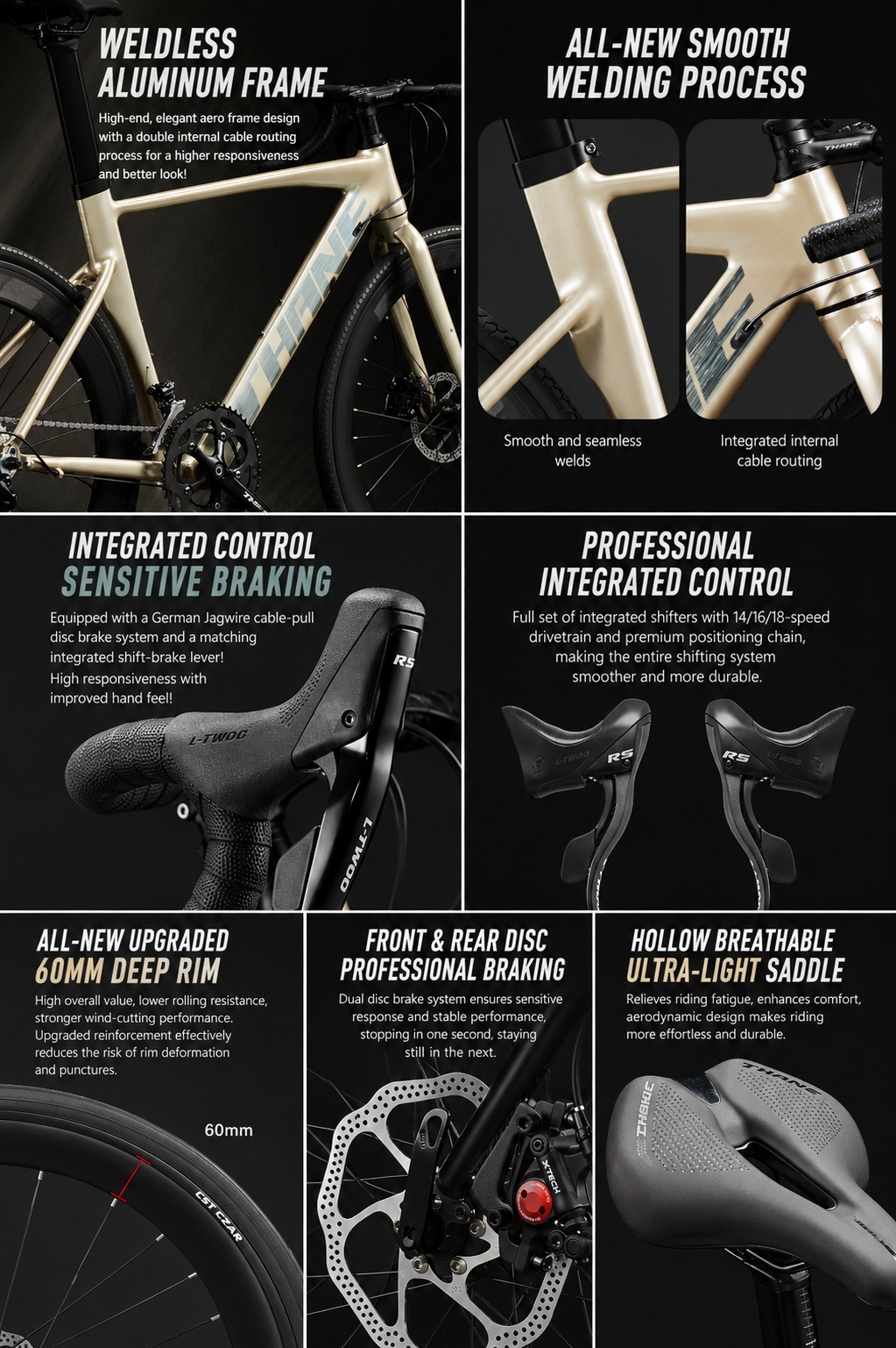 Crack Stone aluminum alloy flat handlebar road bike