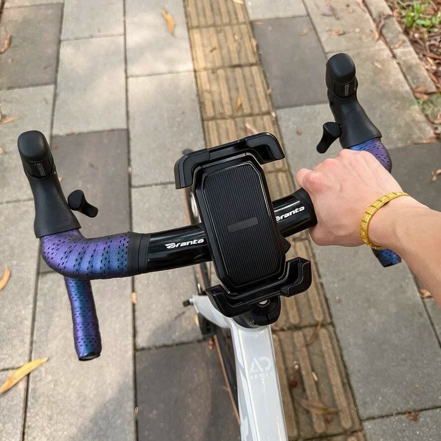 Bicycle phone holder, shockproof and fixed for mountain and road bikes