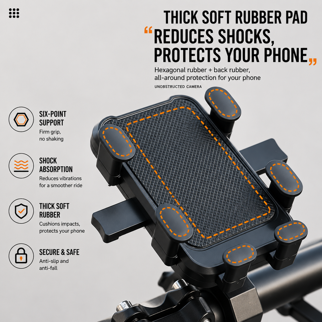 Mountain bike phone holder, photography shockproof mount